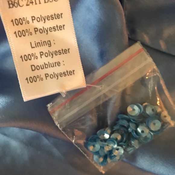 Parker sky blue sequin Halter Gown Size 8 - Picture 5 of 7